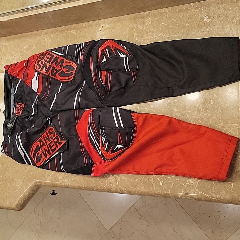 ANSWER SYNCRON ADULT MOTOCROSS PANTS, 2013, RED/BLACK, SZ US-28 - Picture 8 of 16